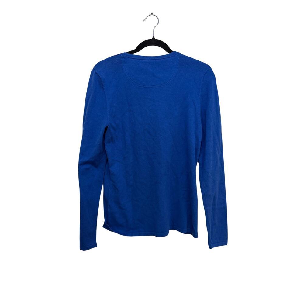 J.McLaughlin Cardigan Sweater Button Front Cotton Blend Blue Size Medium - Picture 2 of 7